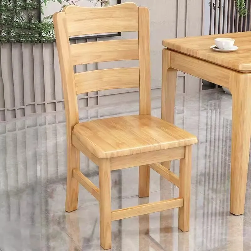 全实木餐椅家用中式榫卯结构餐厅酒店饭店靠背凳子45cm椅子免安装